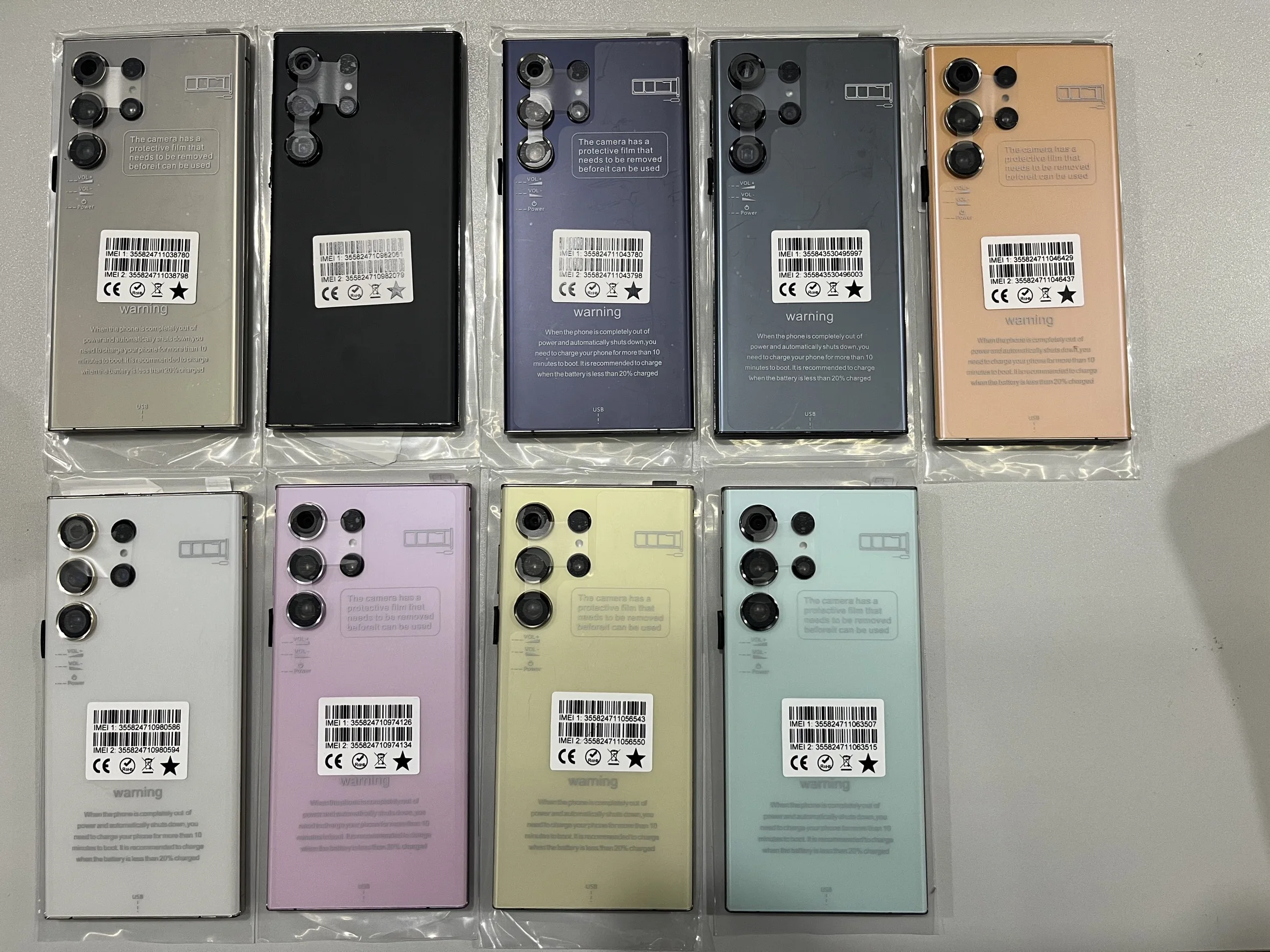 Hot Sales S24 Ultra Phone Gooba Oem Big Screen Wcdma Lte Ai Mobile Cell Phone Built In Stylus Yellow