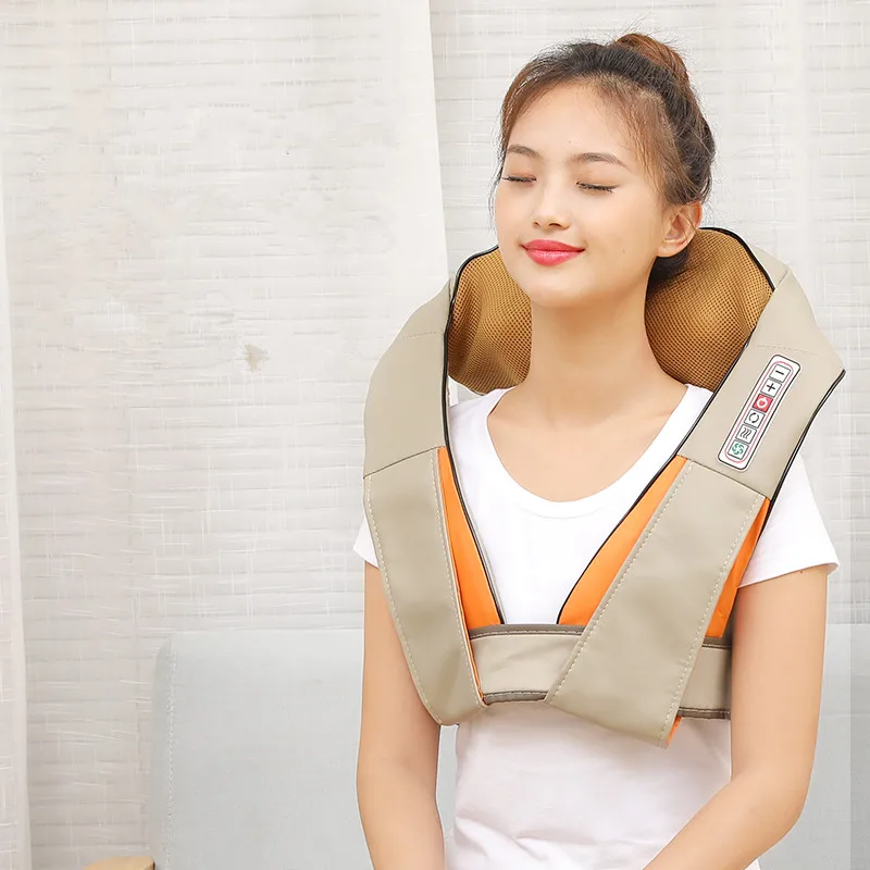 Amazon Hot selling electric full body shiatsu massage kneading pain relief shoulder warmer fat burning neck massage belt