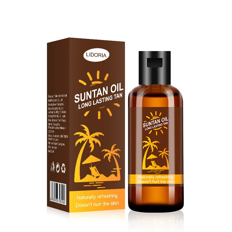 Amazon Hot Sale Private Label Long Lasting Natural Summer Body Skin Dark Sun Tanning Oil Travel Size Self Tanner