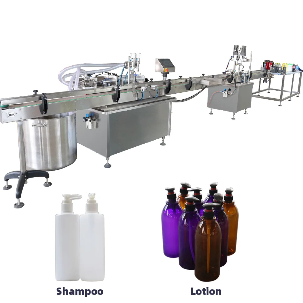 Automatic Servo Piston Pump Paste Water Shampoo  Essential Oil  Glass Bottle Filling Machine And Packaging Cosmetic