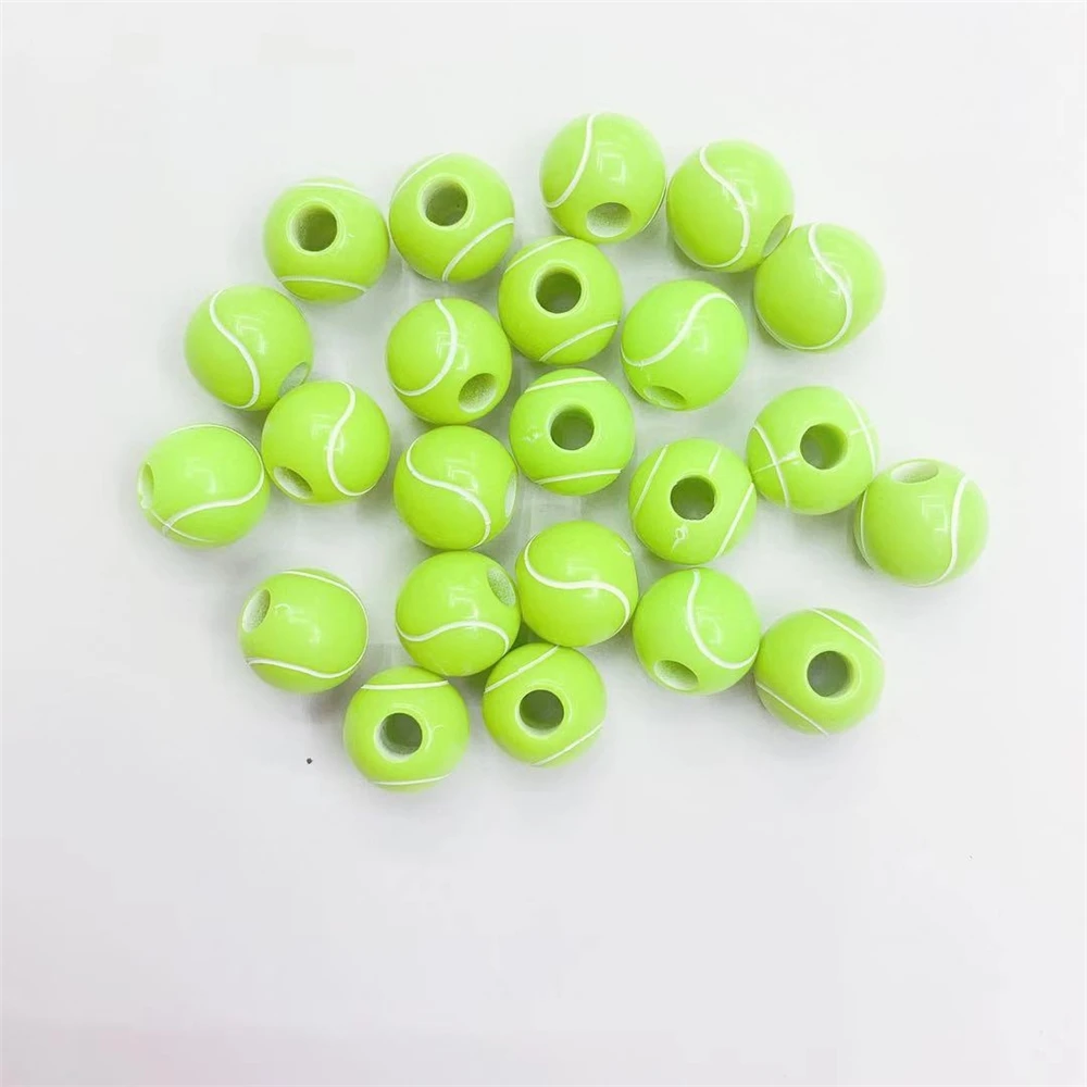 Round Acrylic Beads Wholesale Green DIY Round Tennis for Bracelet Necklace Jewelry Accessories B0220 Beads Acrylic
