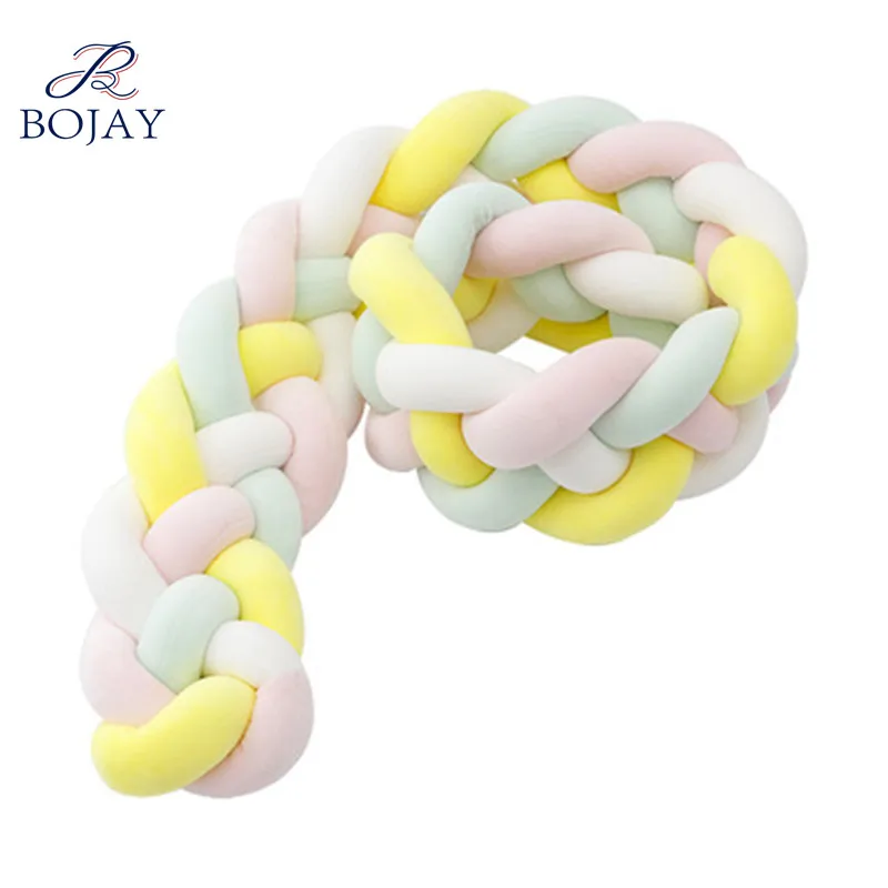 Braided Crib Bumper 4 Braids Knot Cushion Decorative Bolster Pillow Crib Bedding Baby Sheets