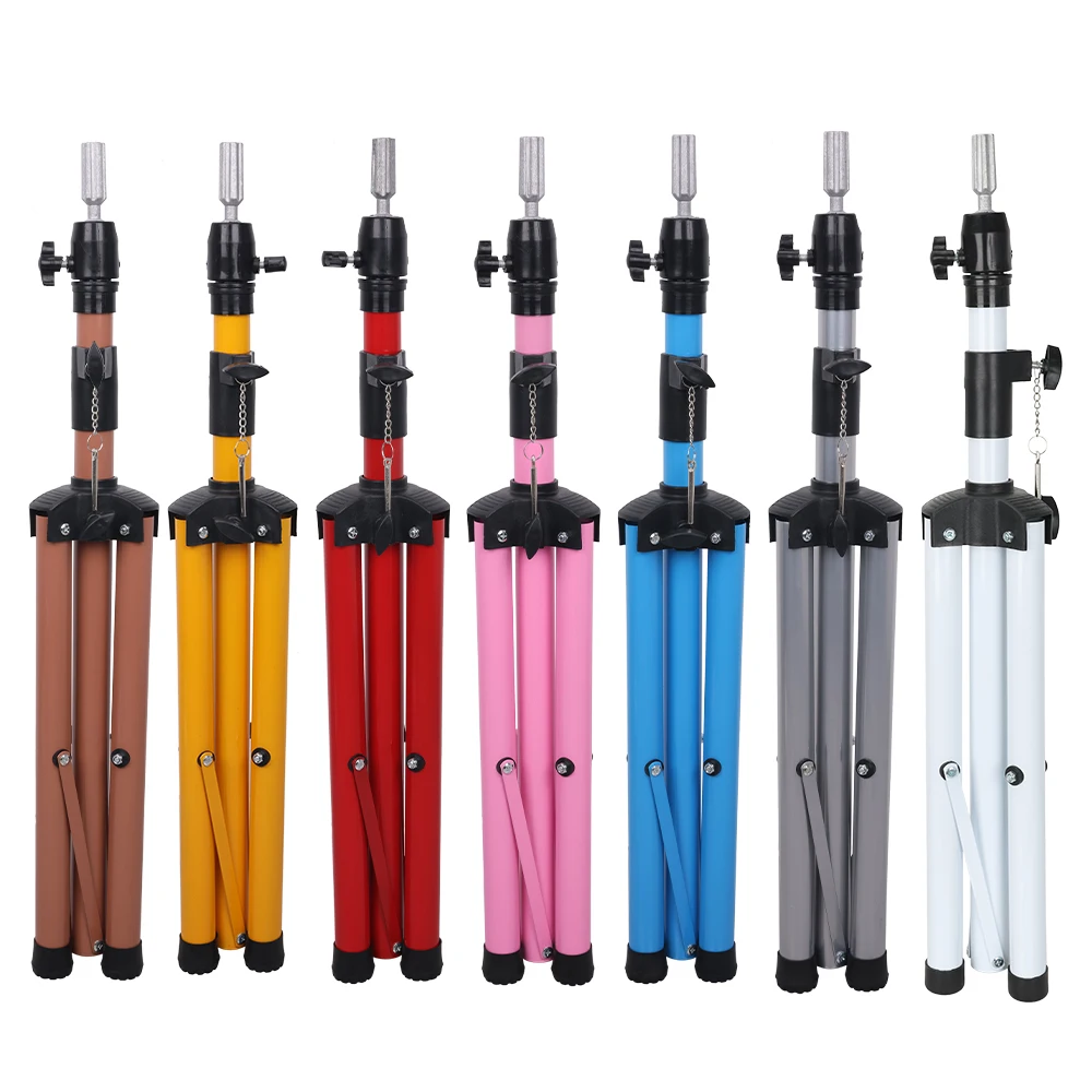 Wig Stands Adjustable Long Tripod Stand Holder Mannequin Head Tripod Hairdressing Training Head stand Hair Tools Accessories