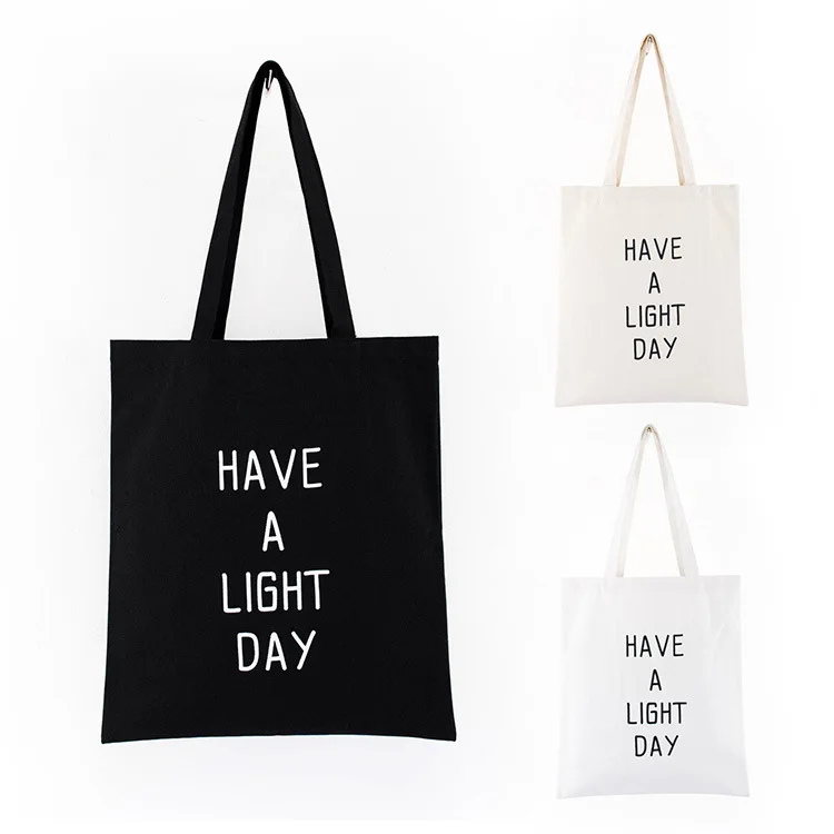 Fashionable English letter printed single shoulder sail fabric bag with large capacity and personalized shopping bag