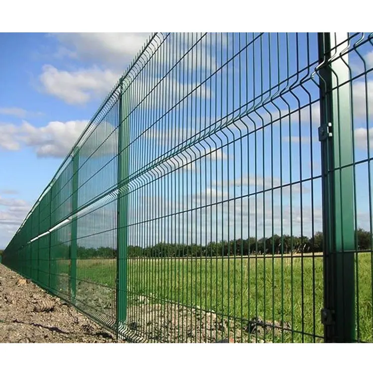 High quality galvanized steel metal fence Customize pvc coated rigid 3d bending curved welded mesh fence