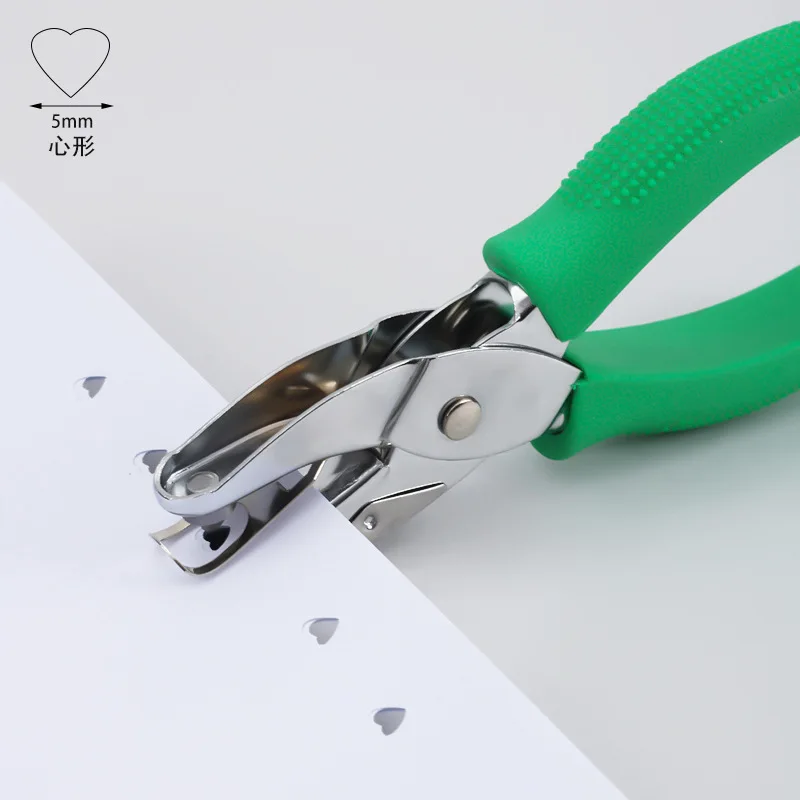 Love heart hole labor-saving, manual punch 3mm round hole binder punch pentacle single hole punch pliers