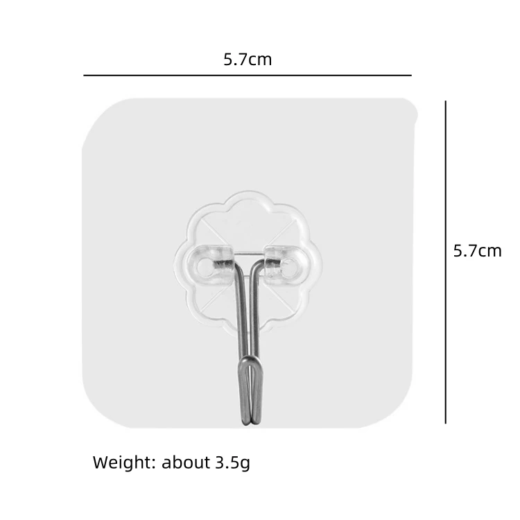 Seamless Adhesive Hooks Wall Heavy Load Suction Kitchen Bathroom Towel Plastic Transparent Wall Hook Clothing Tools