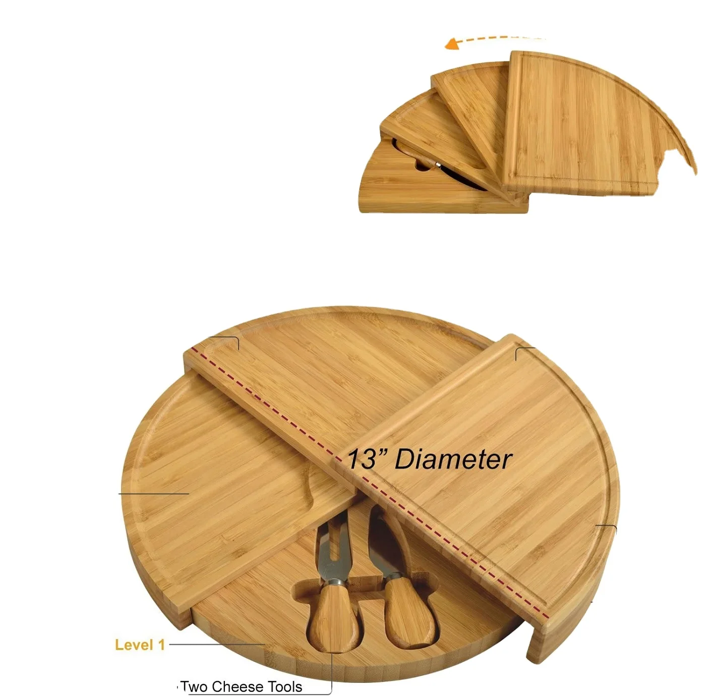 Picnic Board Bamboo Outdoor Wine Table