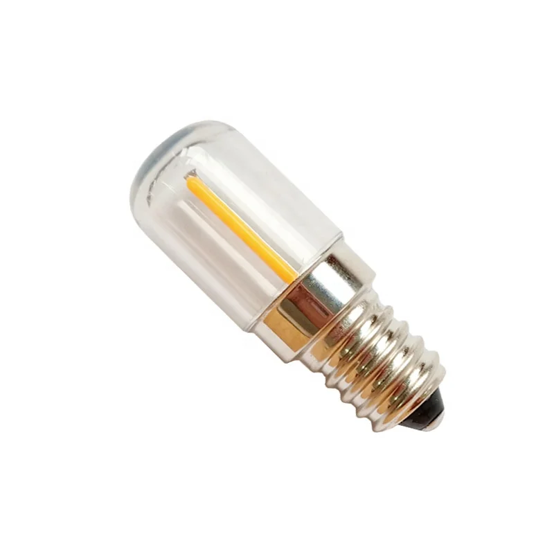 Clear Glass Cover  T18 0.5W 1W DC12V 24V 48V 60V 120V  230V Warm White E12 E14 B15 LED Filament Refrigerator Bulb , LED-MINI-E14