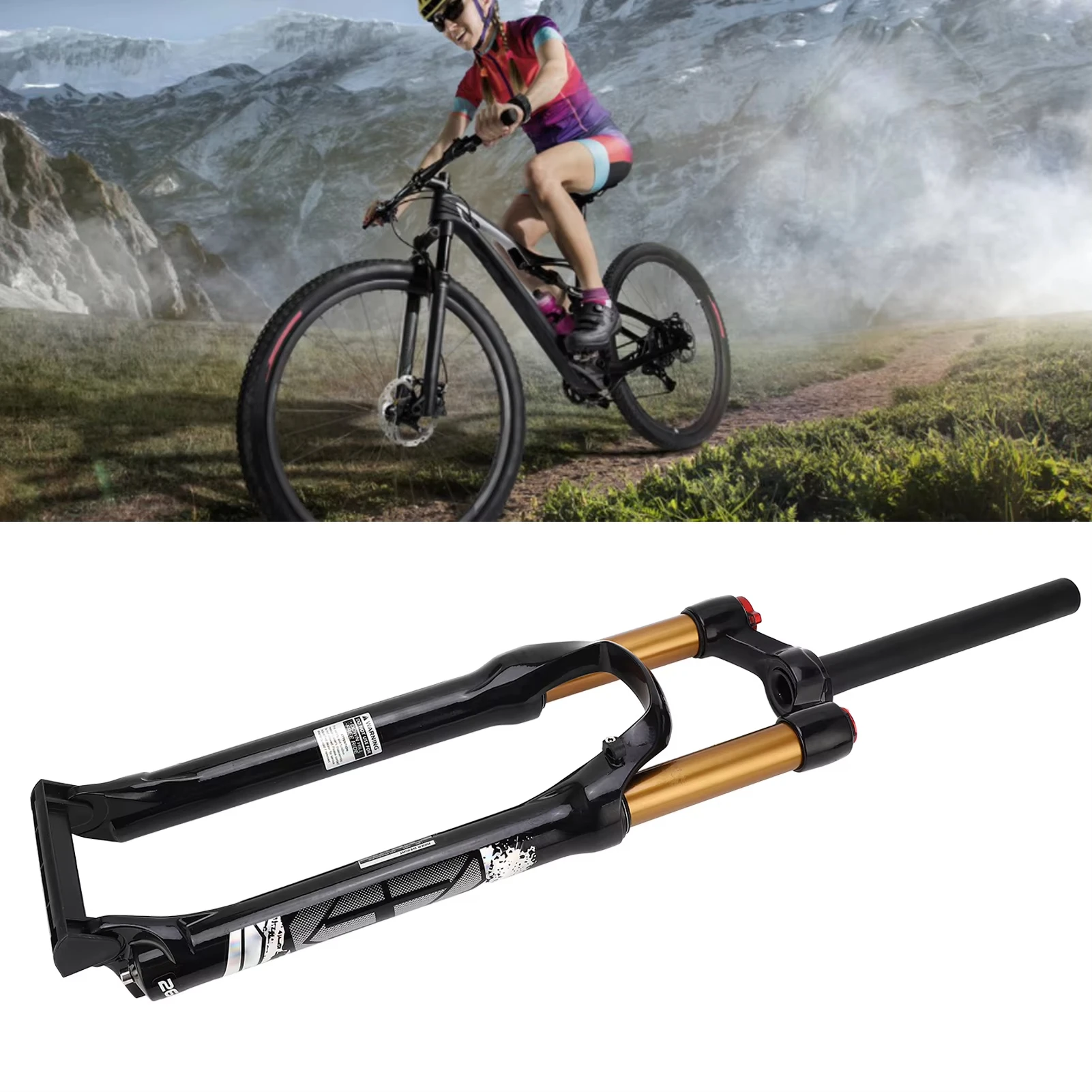 Mountain Bike Fork 26 Inch Aluminum Alloy Shock Absorber Air Pressure Front Fork Disc Drake Air Fork