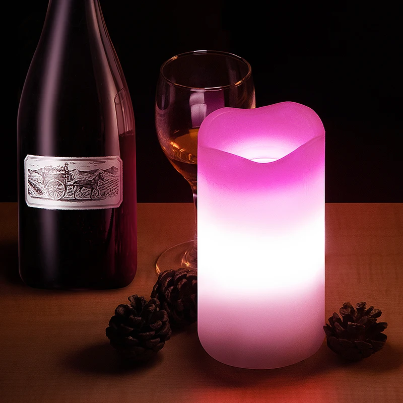 KSWING LED Valentine Candles Romantic Pink Heart Projector Lights Night Light with Remote and Timer, candle light home decor