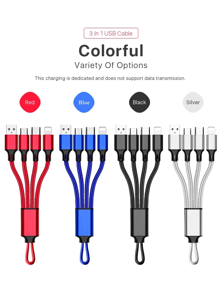 Оптовая продажа брелок для ключей 3 в 1 Зарядка 8pin Micro USB Тип C Металл USB кабель с логотипом