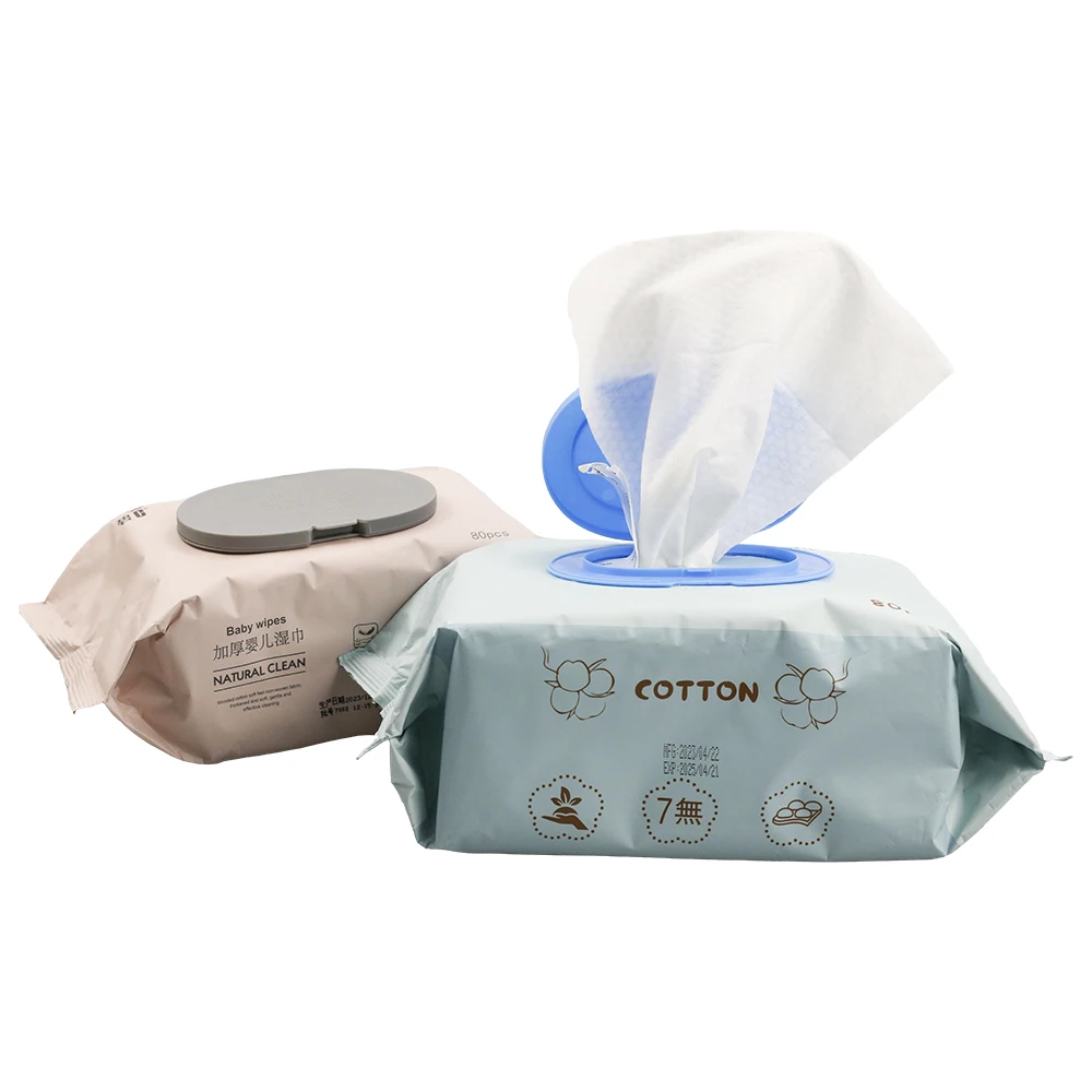 Customizable custom LOGO 1-120 pcs natural cleaning adhesive dacron wet tissue wipes