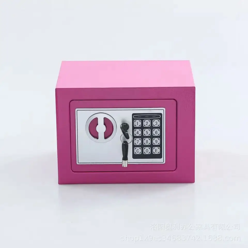 Hot selling safe with digital password lock, small electronic mini deposit key, office and household metal safe