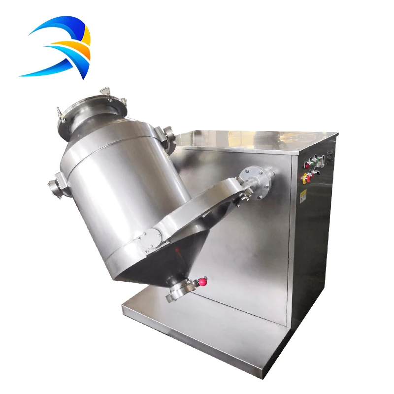 Automatic food chemical powder mixer blender rotating drum 3d mixing machine