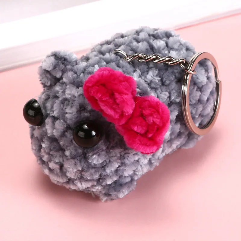 Factory Direct Hot Sale Pet Toys Squeak Sad Hamster Keychain Crochet Handmade Plush Toy Sound Singing Sad Hamster With Sound