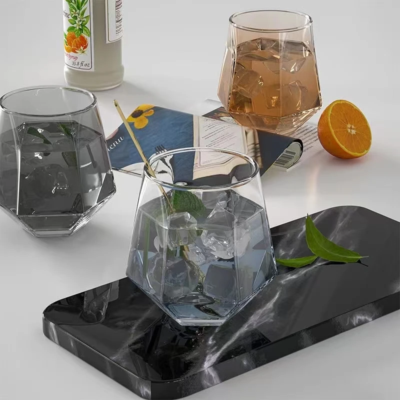 Призматическая стеклянная чашка, подарок, акция, чашки для воды, молока, виски, вина