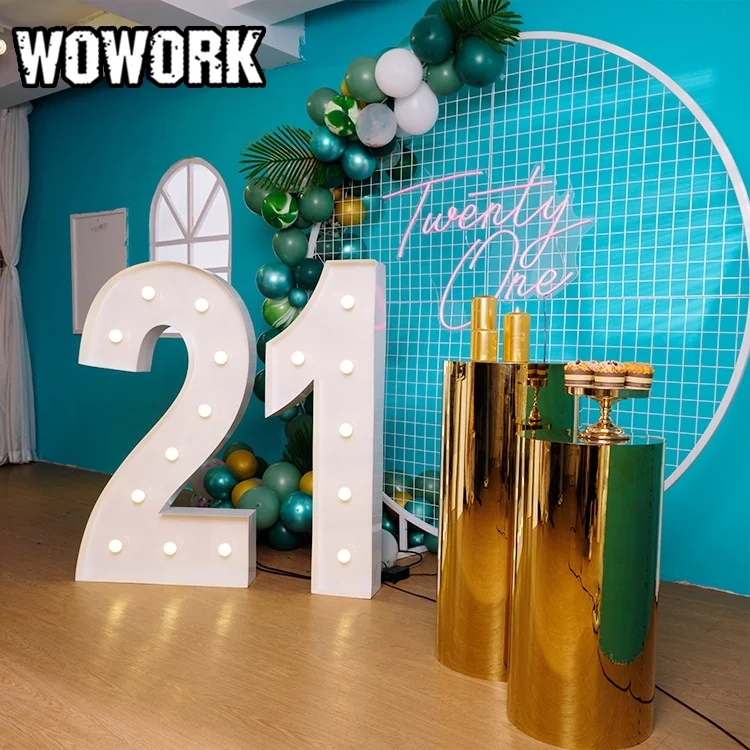 2023 год, оптовая продажа светодиодов WOWORK, металлические гигантские Большие буквы с подсветкой для свадебного украшения, 3 фута, 4 фута, 5 футов, 6 футов
