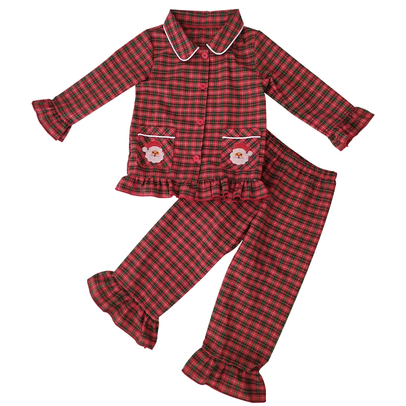 Girls Pink Santa Print Nightgown Toddler Girl Christmas Dress Bamboo Loungewear gown Boutique Custom Cute Pajamas dresses