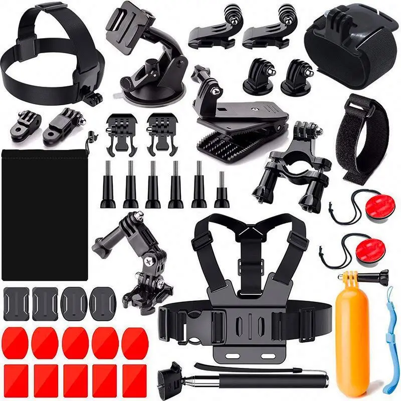 ESPORT  Factory wholesale Action Camera Accessories Kit 40 in 1 set for Go pro Heros 8 7 6 5 4 3 Xiao Yi 4K Black Silver