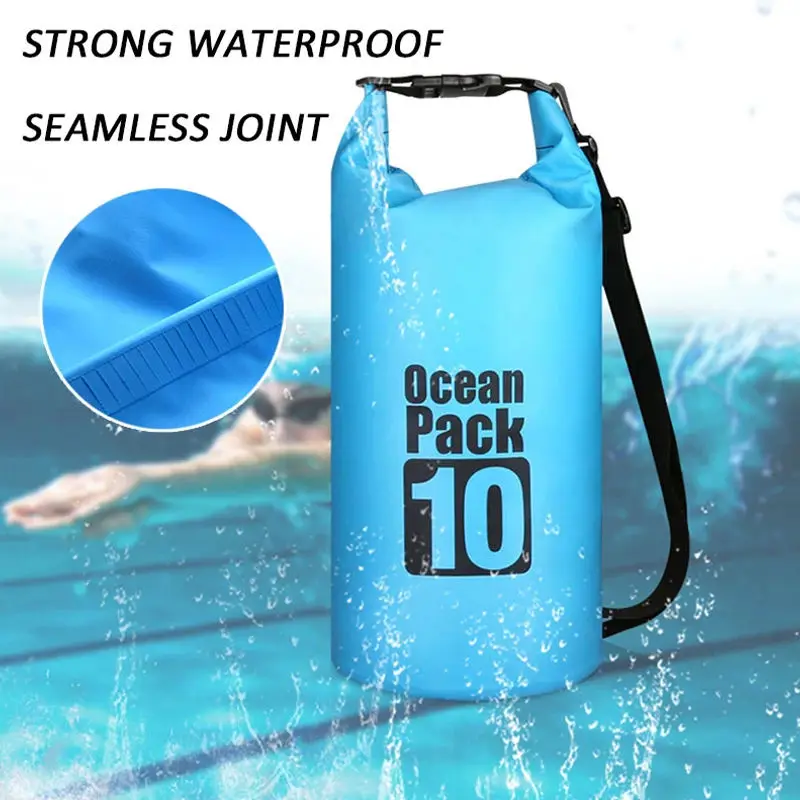 adjustable strap floating foldable custom logo pvc camping backpack roll top waterproof dry bag