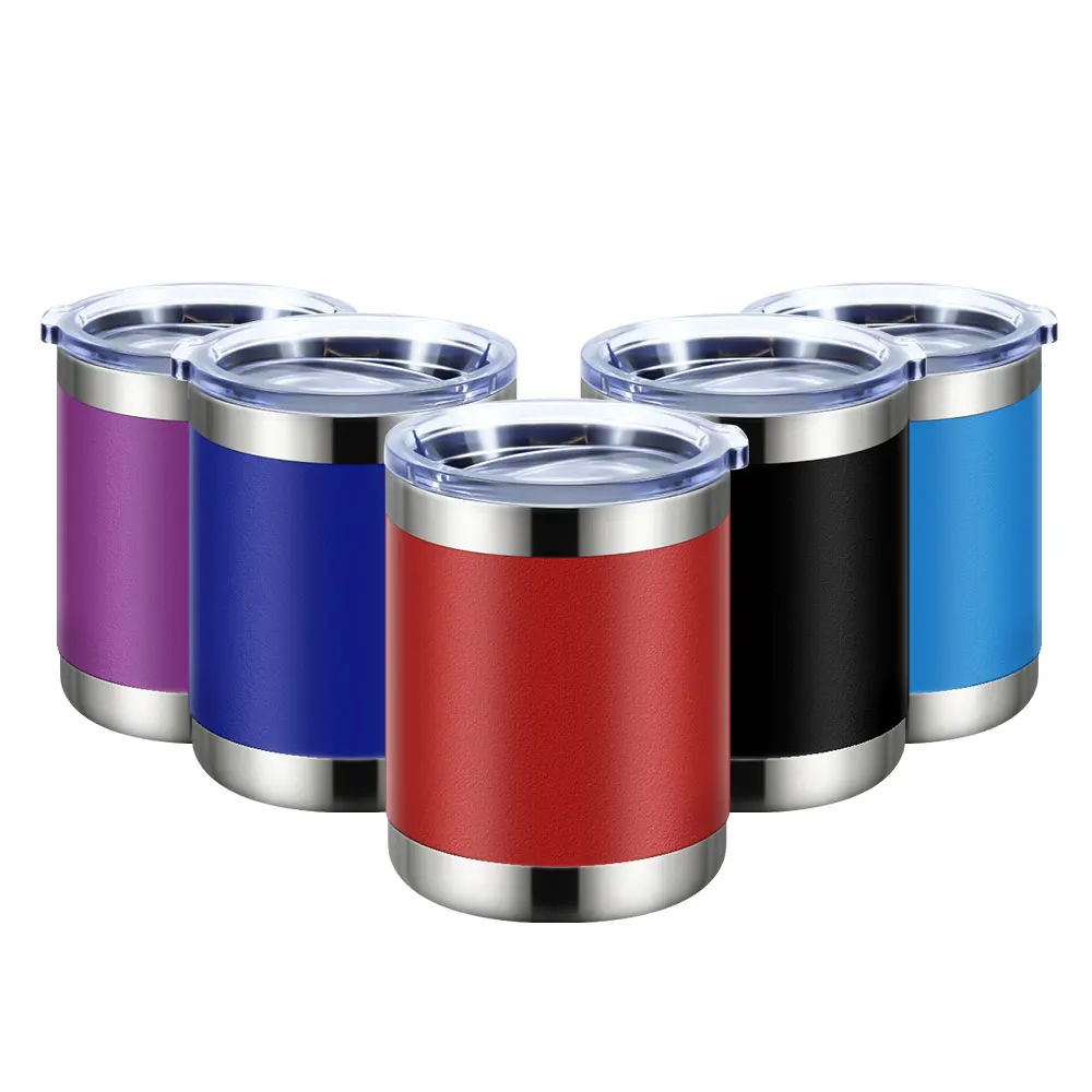 Brand Customized Double Wall Stainless Steel Gold Ice Tumbler With Straw