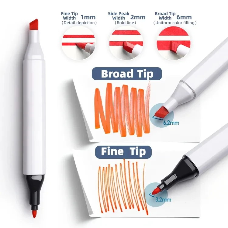 Keep Smiling 262 Colors Dual Tip Permanent Marker Pens Sketch Lettering Drawing Art Marker Pen Set