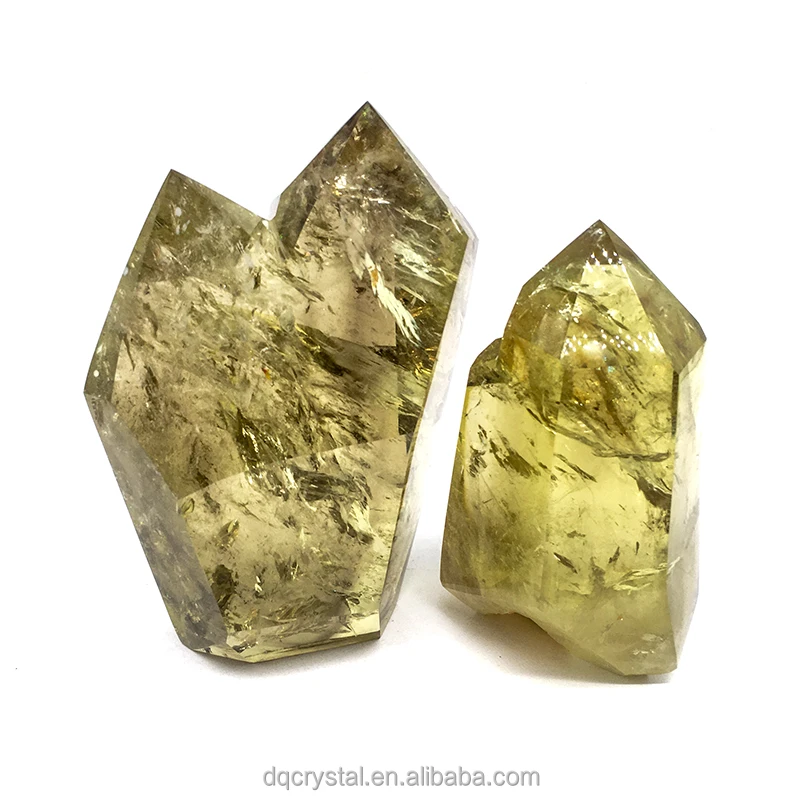 Wholesale Natural Crystal rainbow citrine polished tower Crystal craft yellow large citrine point wand for decoration