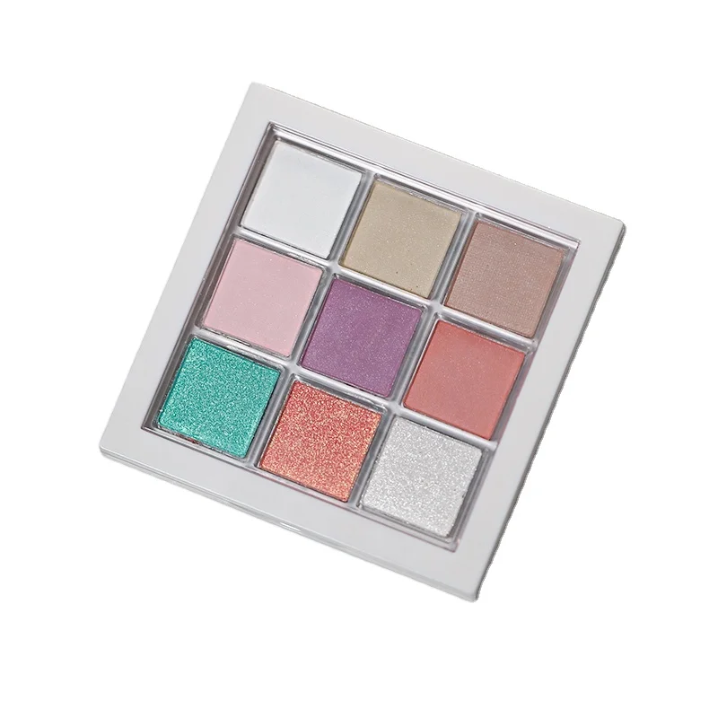 Customized logo 9 Colors Cube Shades Platette Solid Nail Powder UV Gel Nail Art Paint Design Pudding Nail Powder