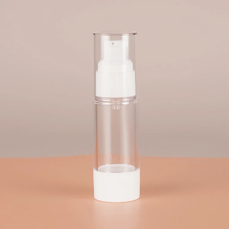 Wholesale Plastic Clear Cosmetic Acrylic Airless Pump Bottle 50 ml Bottle Custom Logo Airless Pump Cream Bottle