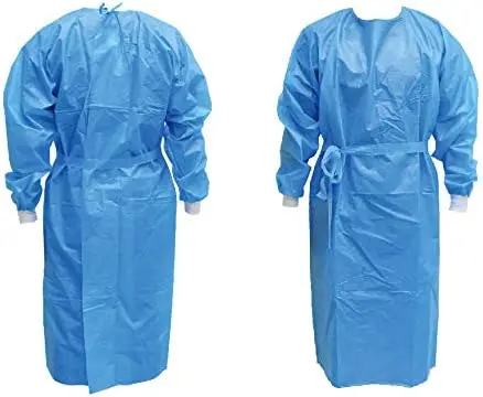 Hospital Operating Gown Individual Package Blue Medical Disposable SMS Surgical Isolation Gown Manufacturers with High Quality