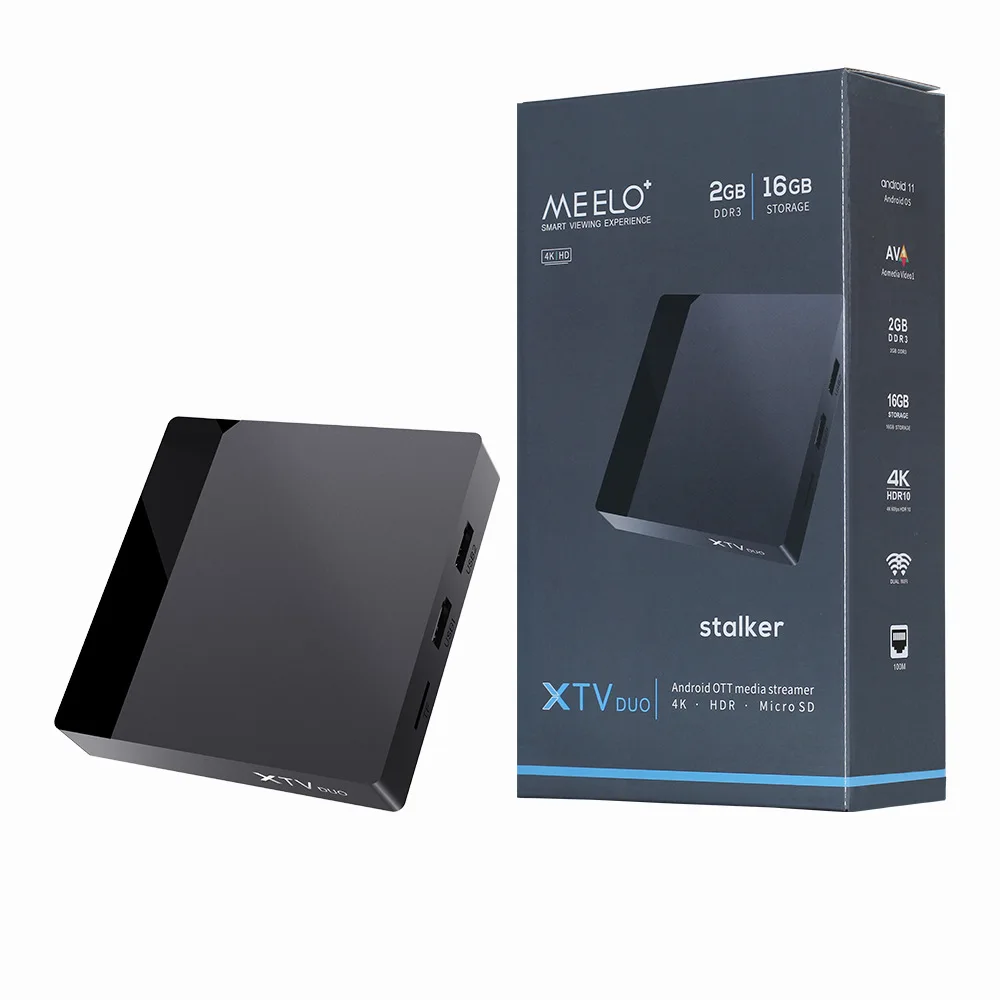 Latest 4K HDR IPTV TV BOX Meelo Plus XTV DUO Decoder Xtream Codes Android 11 Amlogic S905W2 Smart Media Player