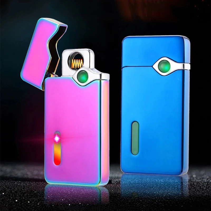 XY830805 новая модная ветрозащитная перезаряжаемая USB Зажигалка с нагревательным проводом зажигалки логотипом на заказ