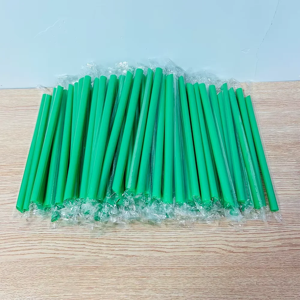 230 mm Colorful PP plastic Straw Customized Logo Printing Party Supply Disposable Bubble Tea Straw Plastic Drinking Straw