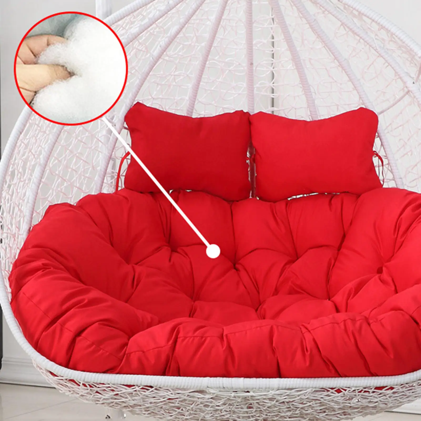 High Quality Patio Swings Double Seat Lounge Chair Garden Relax Hammock Wicker Rattan Hanging Egg Swing Chairs With Cushion