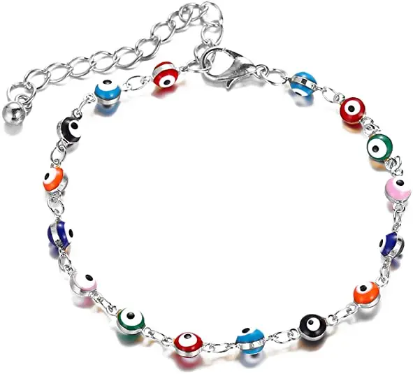 Hot Selling Moldavite Meditation Relax Anxiety Gold Silver Plated Dainty Bracelets Devil Eye Choker for Women and Girls