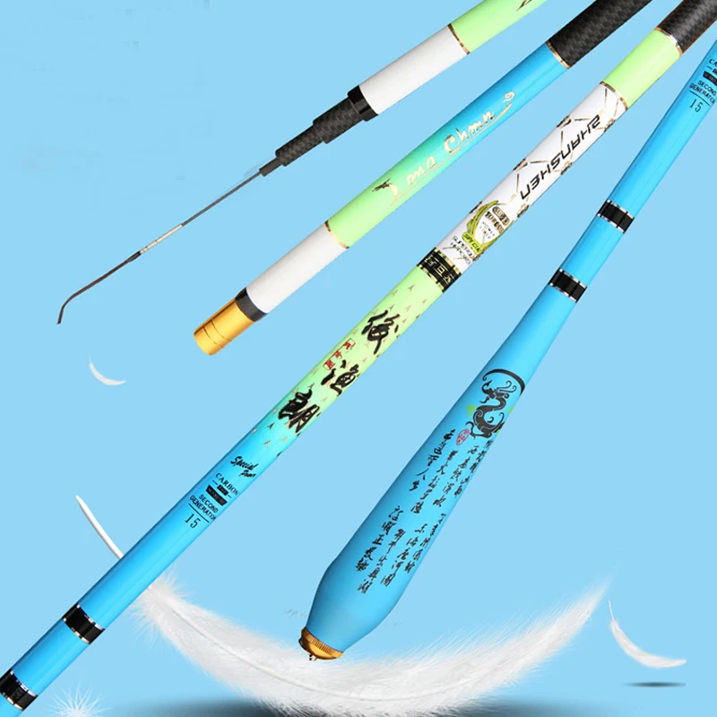 Factory Direct Sale Paint Baking Process Duck Egg Handle Type Superfine and Ultra light Carbon Fiber Crucian Carp Fishing Rod