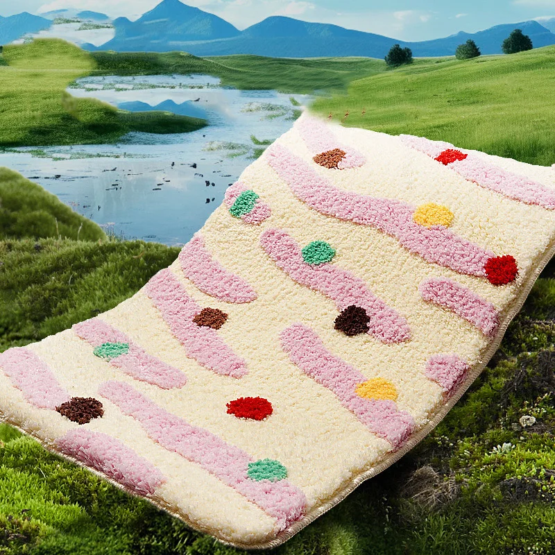 Soft Plush Fluffy Carpet Kids Bedroom Decor Rug Cozy Bathroom Rugs Cute Doormat Tufted Doormat Bath Mat