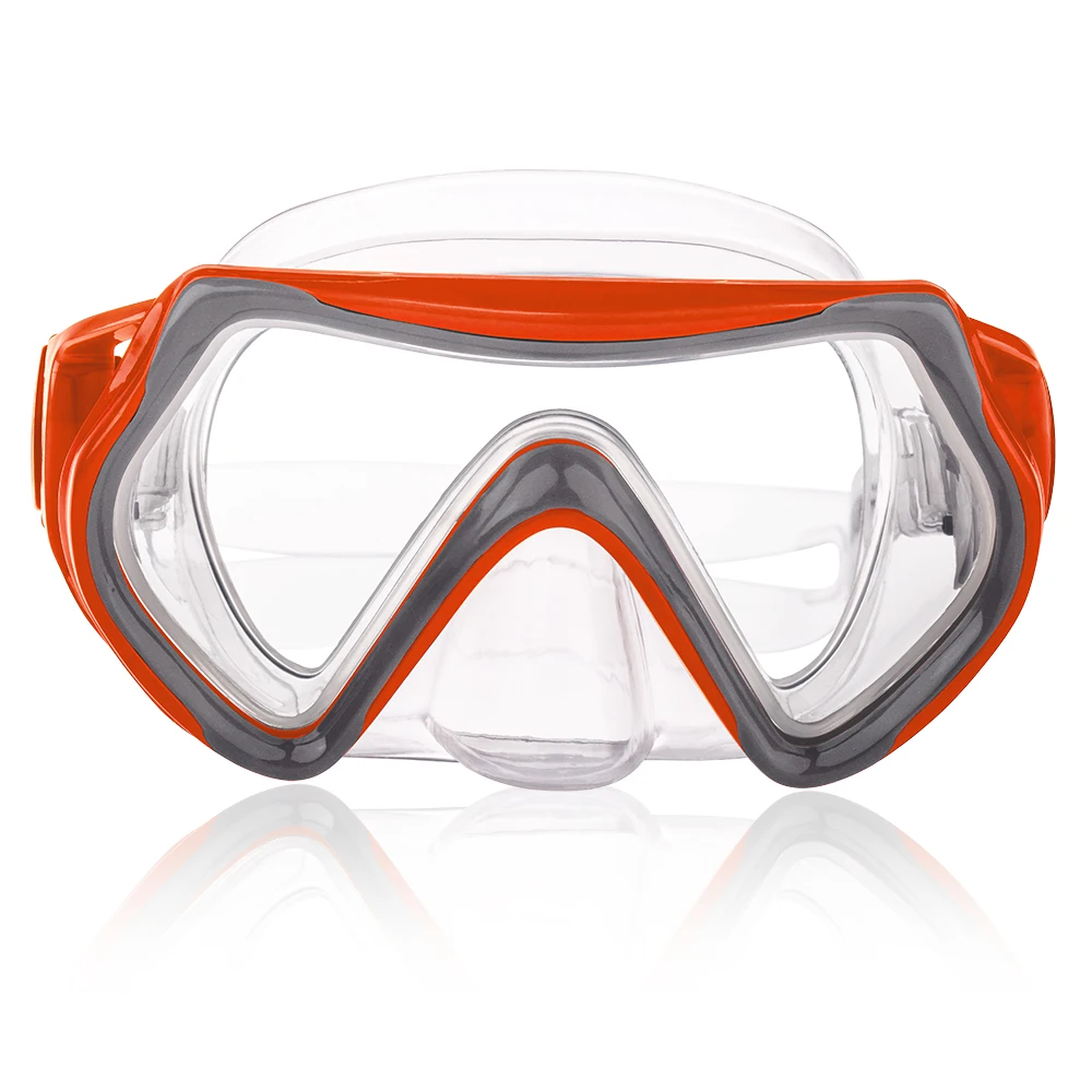 Swimming Underwater Snorkeling Shockproof Anti fog professional adult scuba mask orange diving goggles