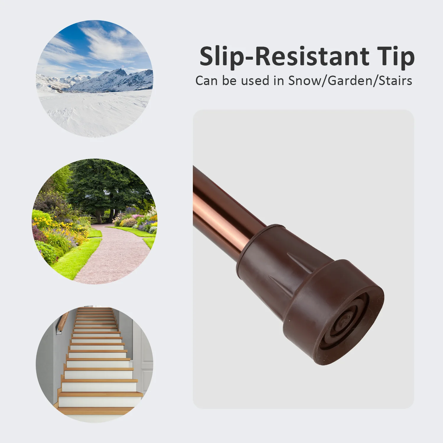 Adjustable Height Folding Cane for Men and Women Wood and Cork Handle with Anti-Slip Rubber Tip Wrist Strap Walking Stick