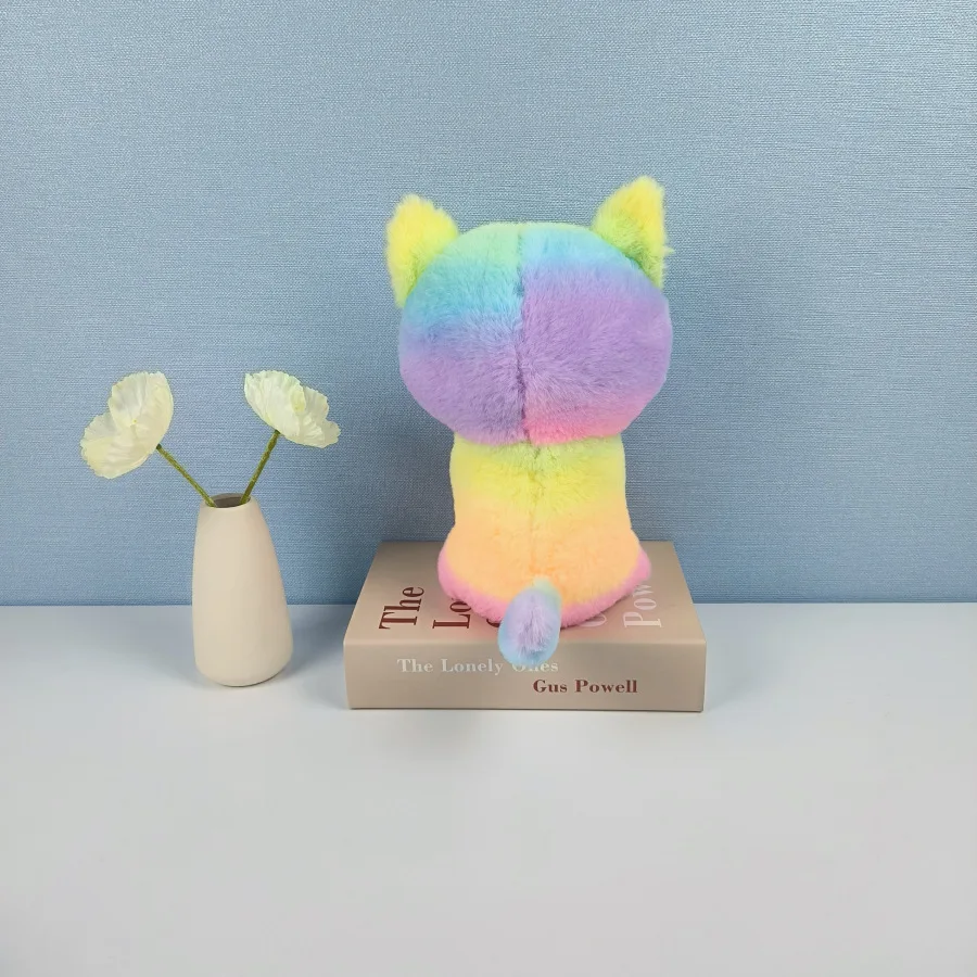Customized New Cute Children Birthday Gifts Plush Toy Colorful Rainbow Cat Stuffed Plush Cat Doll Toy