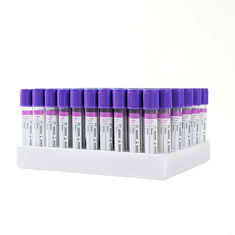 EDTA K2/K3 Disposable Vacuum Blood Collection Tube Manufacturer Type CE  Glass PET Material