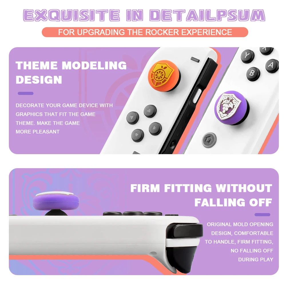 Sports Thumb Grip Compatible with Nintendo Switch/Switch OLED/Switch Lite Console, Soft Silicone Analog Stick Button Cover