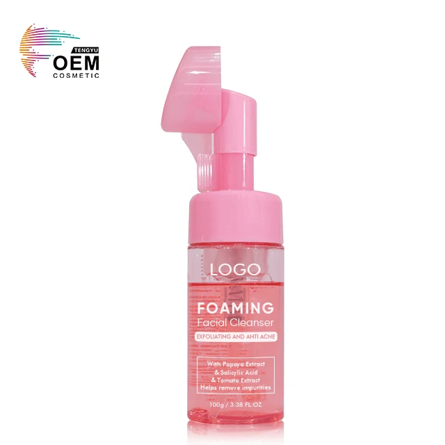 Natural Vegan Clean Gentle Papaya Extract Moisturizing Salycylic Acid Organic Bubble Mousse Face Wash Facial Foaming Cleanser
