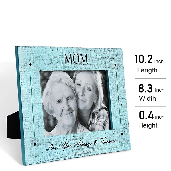 ARTMADE OEM Handicrafts 5x7 Wood Picture Frame MOM LOVE Photo Frame with Glass Cany Stand Table Top, Rustic Farmhouse Home Decor