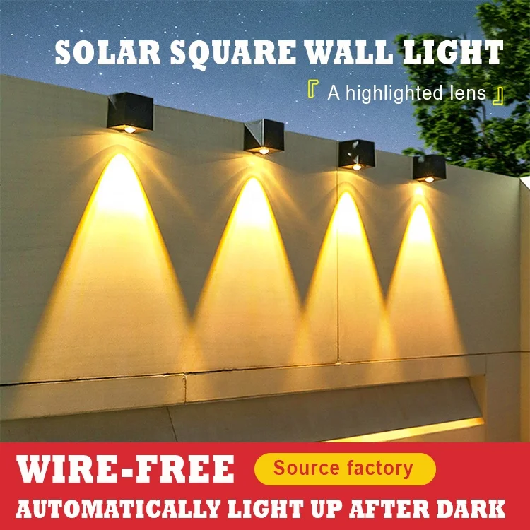 Howlighting Outdoor Court Garden Wall Railing Decorative Lamp House Balcony Terrace Atmosphere Lamp Wall Washer Solar Wall Lamp