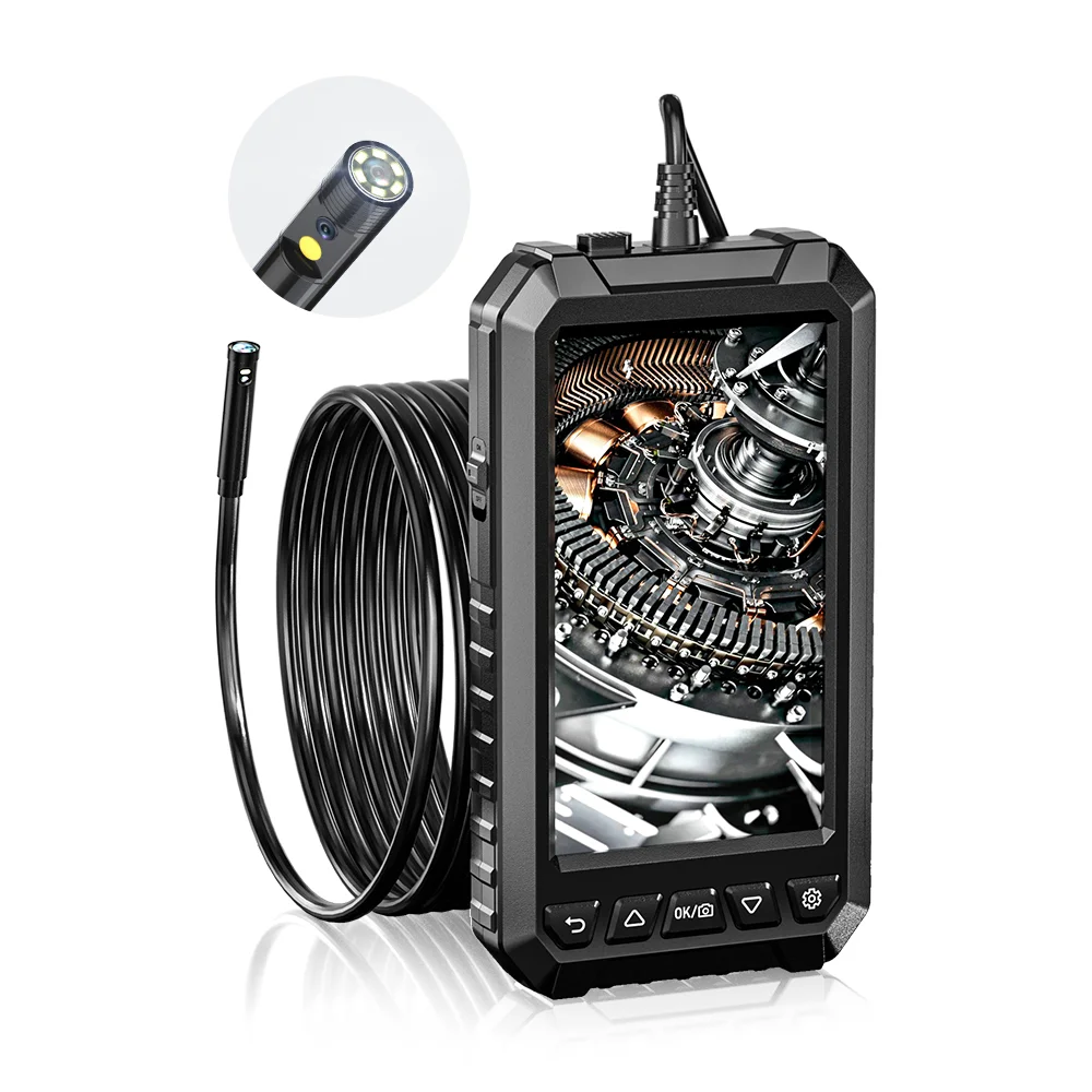 Промышленная камера-эндоскоп, 8 мм, двойной объектив, водонепроницаемая камера со сливным кабелем, 1080P, HD, 5 дюймов, цифровой Бороскоп, Инспекционная камера