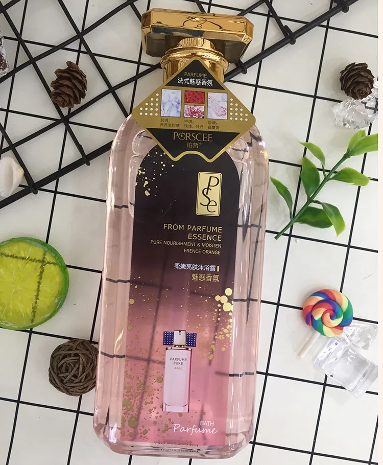 Hot Selling French Orange Fragrance Bathing Gel Perfume Body Wash 24k Gold Shower Gel