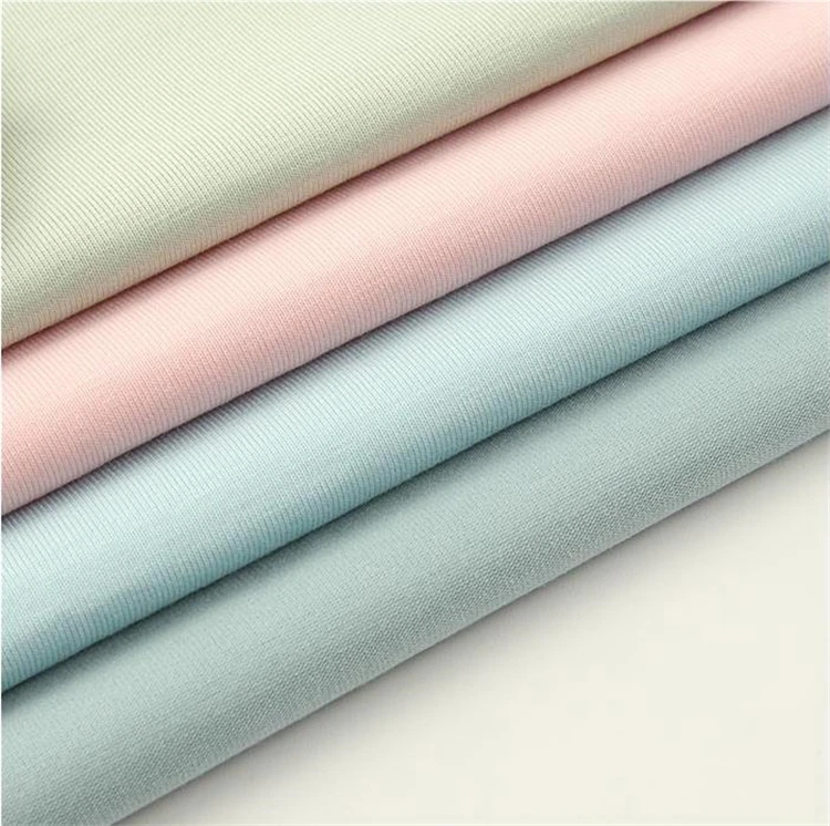 Multi color plain printed custom print bamboo rayon wholesale spandex elastic knitted bamboo cotton fabric knit fabric textiles
