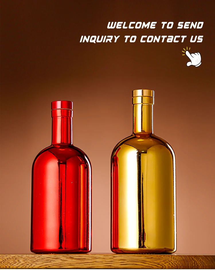 CD-143 Custom Empty Vodka Bottle 375ml 500ml 750ml Glass Bottle for Liquor with Cap